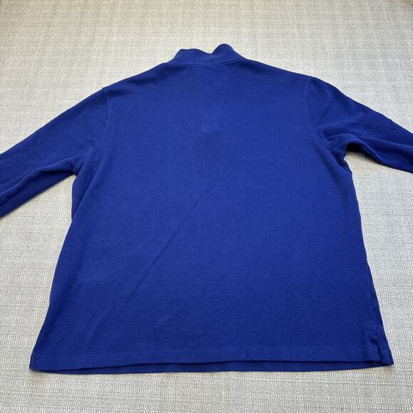 Polo Ralph Lauren Estate Rib Sweater Large Blue 1/4 Zip Pullover Comfort - Picture 4 of 9